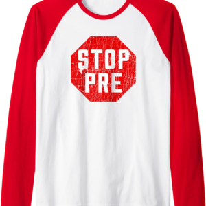 Marathon Runner Clothes & Running Gifts: Stop Pre Raglan Baseball Tee
